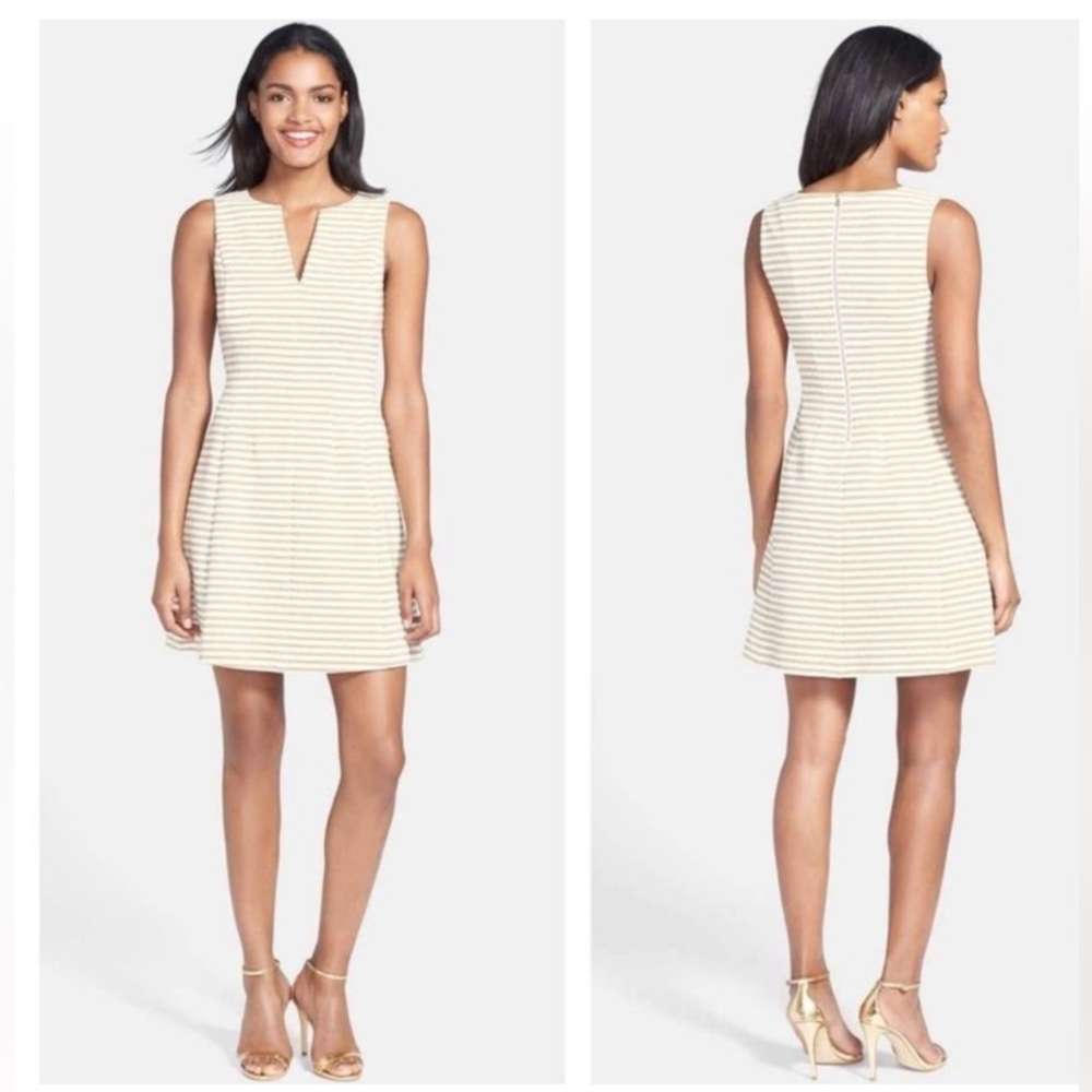 Lilly Pulitzer Tan and White Striped Mini Dress